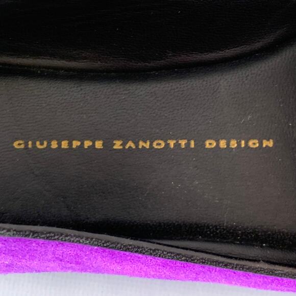 GIUSEPPE ZANOTTI Size 9 Purple Suede Slip On Metal Tassel Loafers - Picture 7 of 8